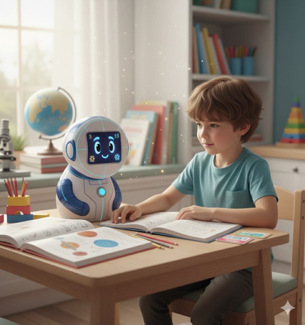 Child learning with Chippy